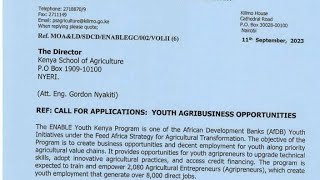 Enable Youth Program Ministry Of Agriculture Kenya