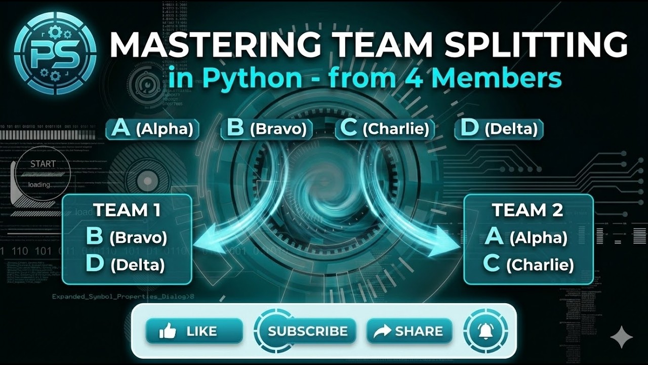split the two teams from four members using shuffling in python