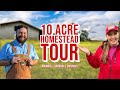 Full tour of our 10 acre homestead  animals gardens and our farm businesses