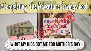 Completing the Adventure Savings Book and What My Kids Got Me For Mother’s Day