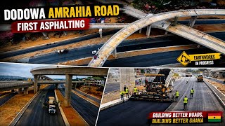 4k Drone View Of The Latest Amasaman Interchange  Expressway First Asphalting Progress