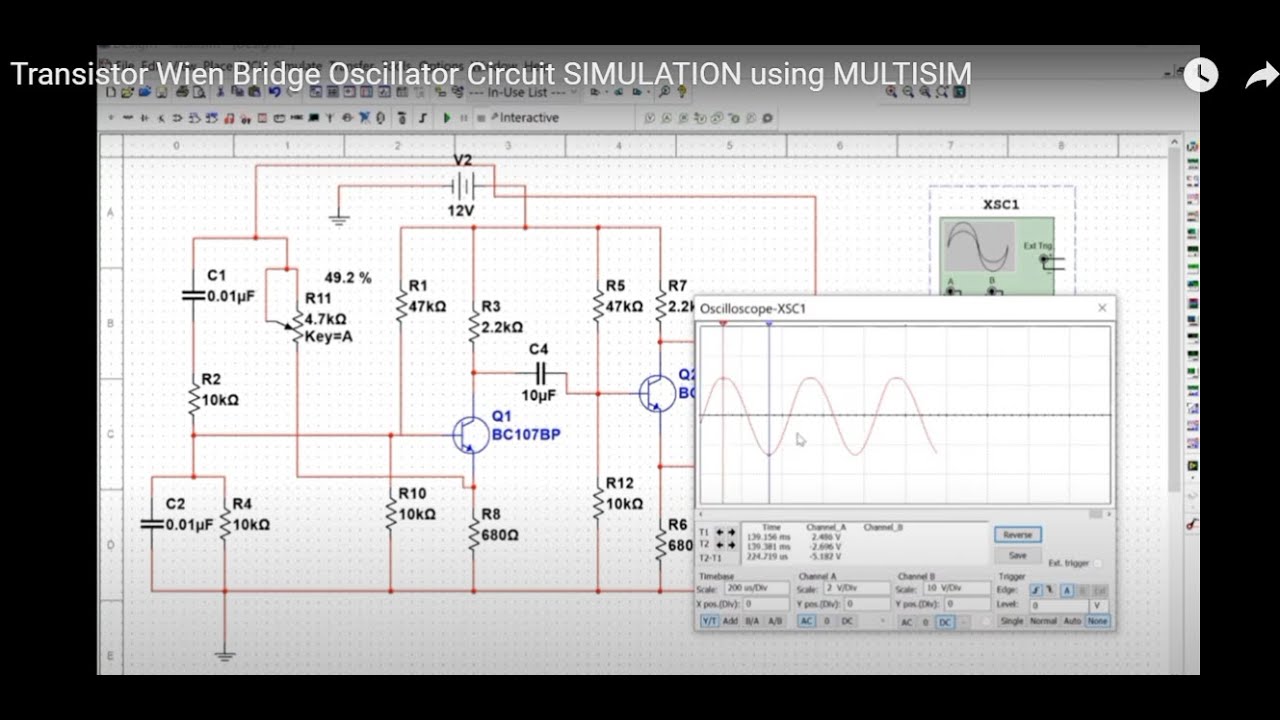 Experiment Transistor Wien Bridge Oscillator Circuit using Transistor ...