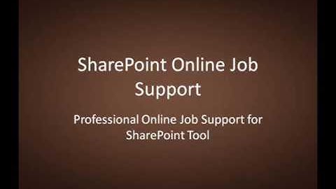 SharePoint Online Job Support