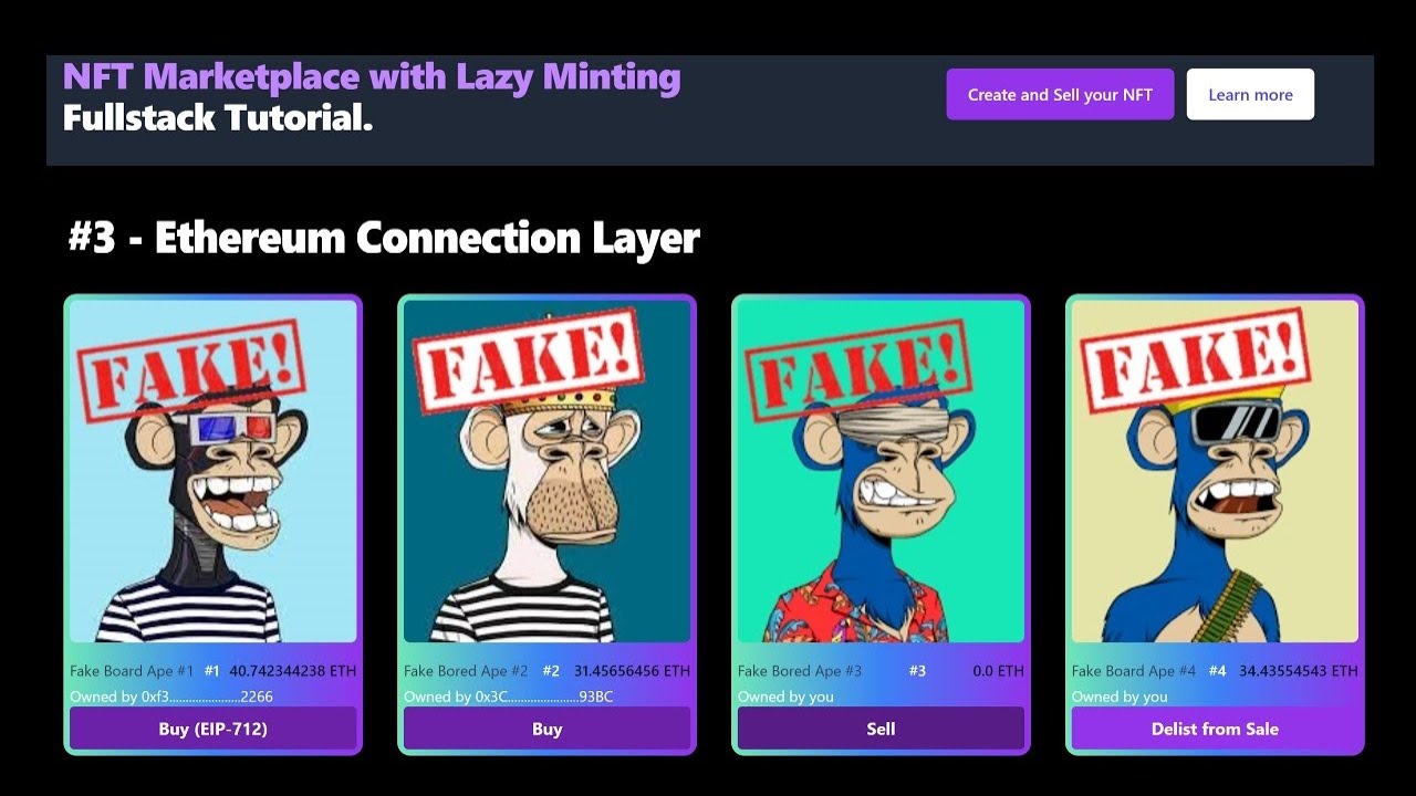NFT Marketplace with Lazy Minting #3 Ethereum Connection Layer