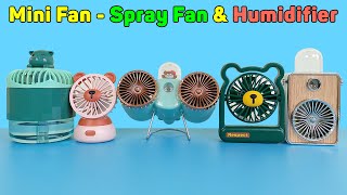 Mini Fan - Spray Fan Humidifier, Fresh Summer Strong Wind, Portable Rechargeable | Unboxing Review