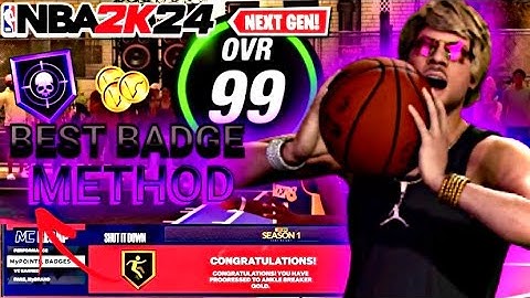 BEST FASTEST WAY TO MAX BADGES ON NBA 2K24! HOW TO GET ALL BADGES FAST IN 2 MIN!