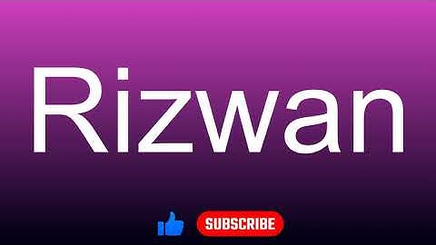 How to correctly pronounce - Rizwan