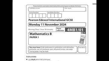 Edexcel IGCSE Maths B (4MB1/01) | November 2024 Paper 1 (part 1)