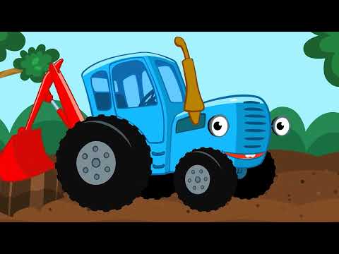 Blue Tractor and Kotenok Kote sing songs about cars and animals - Songs for kids
