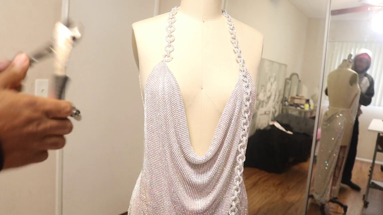 DIY Crystal Mesh Dress 