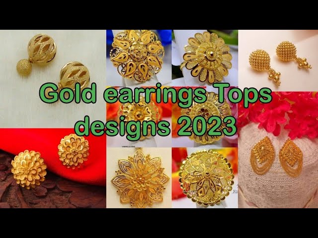 22 K YELLOW GOLD EARRING TOPS VERY NICE HANDMADE DESIGN ENAMEL MEENA FLOWER  | eBay