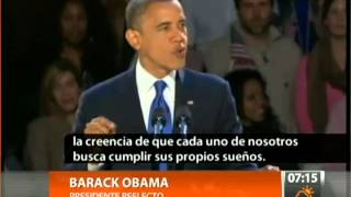 Barack Obama es reelecto como Presidente - CANAL 13 2012