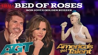 American Got Talent 2023 Golden Buzzer The JUDGES Cried Hearing The Trash singing song Bed Of Roses