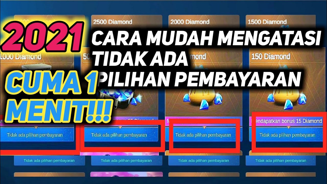 CARA MENGATASI TIDAK ADA PILIHAN PEMBAYARAN 2021!!! CUMA 1