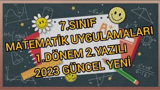 7.Sınıf  Seçmeli Matematik Uygulamaları Dersi 1.Dönem 2.Yazılı Soruları ve Cevapları Yeni 2023