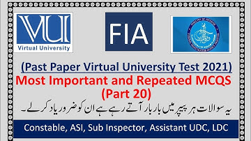 FIA past papers for Constable, ASI, Sub Inspector, Assistant, UDC, LDC [FIA] 2021-2022