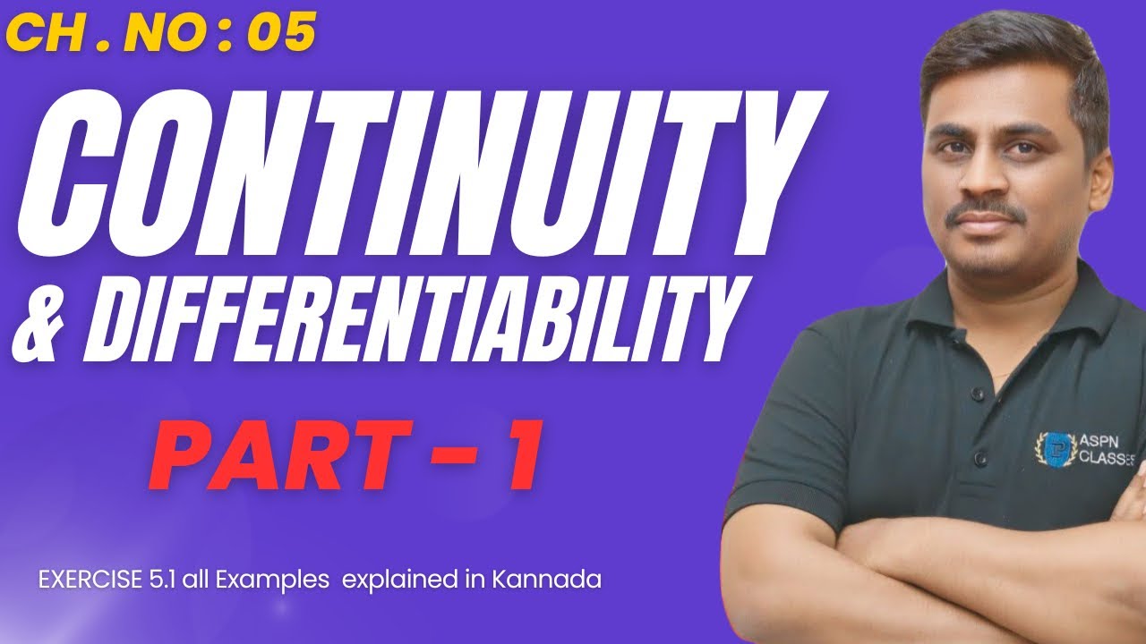 Continuity and Differentitiability 2nd PUC || Class 12th chapter no 5 || year 2025 - 26