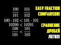 Сравнение дробей без приведения к общему знаменателю | Comparison of fractions #shorts