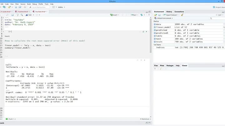 How to Calculate Root Mean Squared Error (RMSE) of a Model in R. [HD]