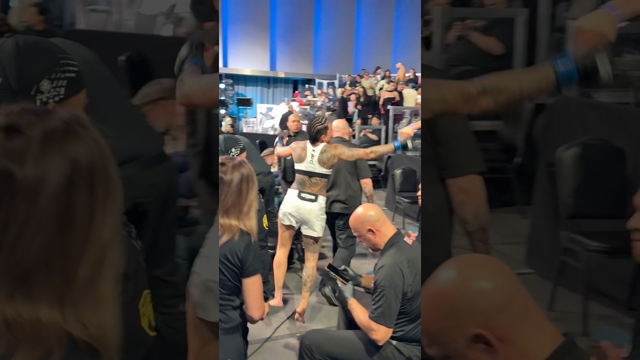 Ketlen Souza celebrates her victory with fans at the UFC Fight Night