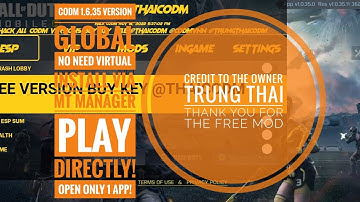 Codm GLOBAL 1.6.35 mod NO NEED VIRTUAL | unlock all skin | unlock operator skin | no ban | safe main