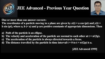 The coordinates of a particle moving in a plane are given by x = a cos pt and y = b sin pt.