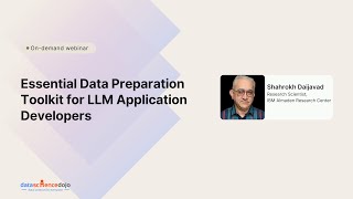Data Preparation Toolkit for LLM Application Developers | Large Language Models | Community Webinar