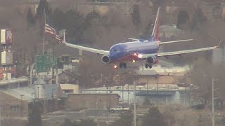 Airplanes Landing safely at Reno NV. with a pretty good crosswind