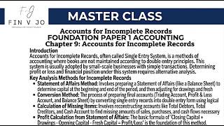 CH 9 Accounts for IncompleteRecords