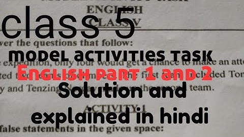 Class 5 : Model activities task English part 1 and 2 full Solution