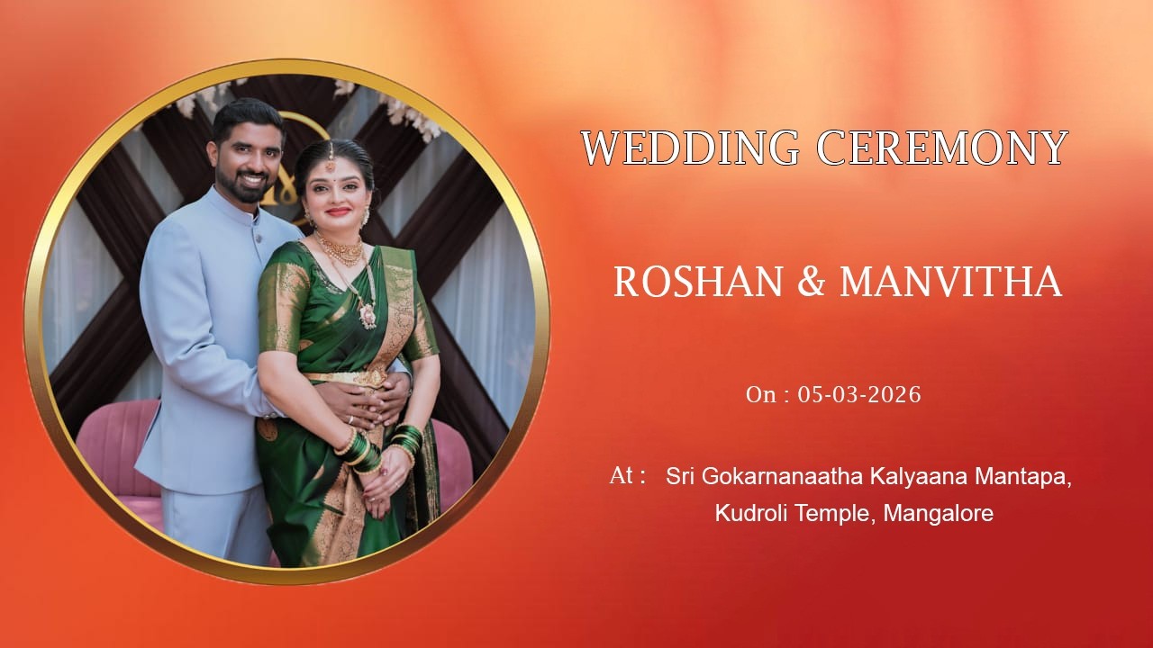 WEDDING OF  ROSHAN weds MANVITHA