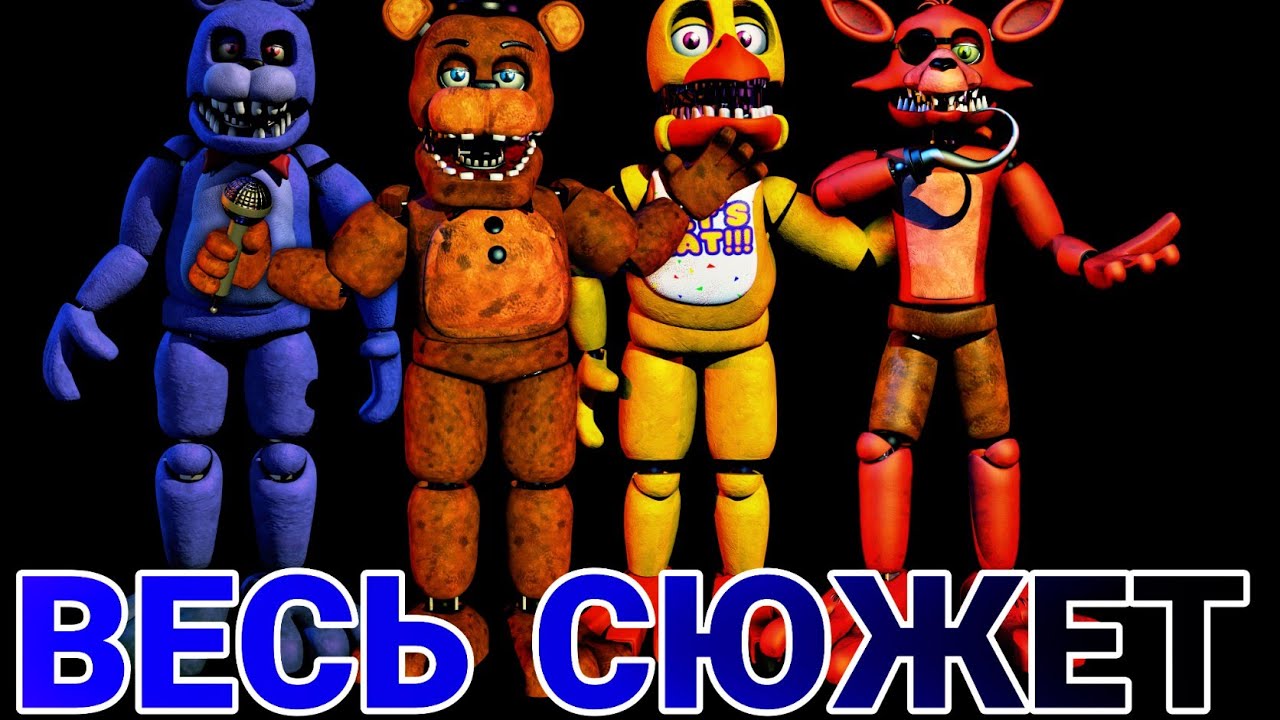 ВЕСЬ СЮЖЕТ ФНАФ(1-6 часть). Хронология частей, сюжет,заключение. - YouTube