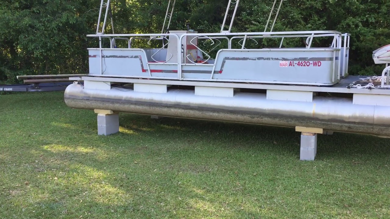 How to get pontoon boat off of trailer onto blocks part 3 ...