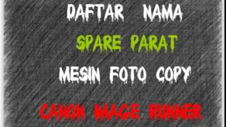 Daftar Nama Spare Part Mesin Fotocopy Image Runner (IR)