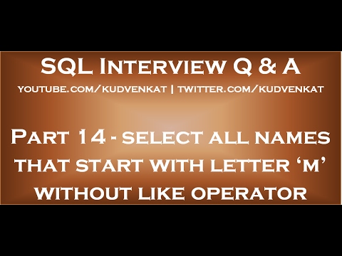 Video: Is er een NOT LIKE-operator in SQL?