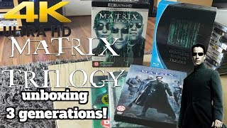 UNBOXING 3 GENERATIONS OF THE MATRIX TRILOGY DVD BLU-RAY 4K BLU-RAY