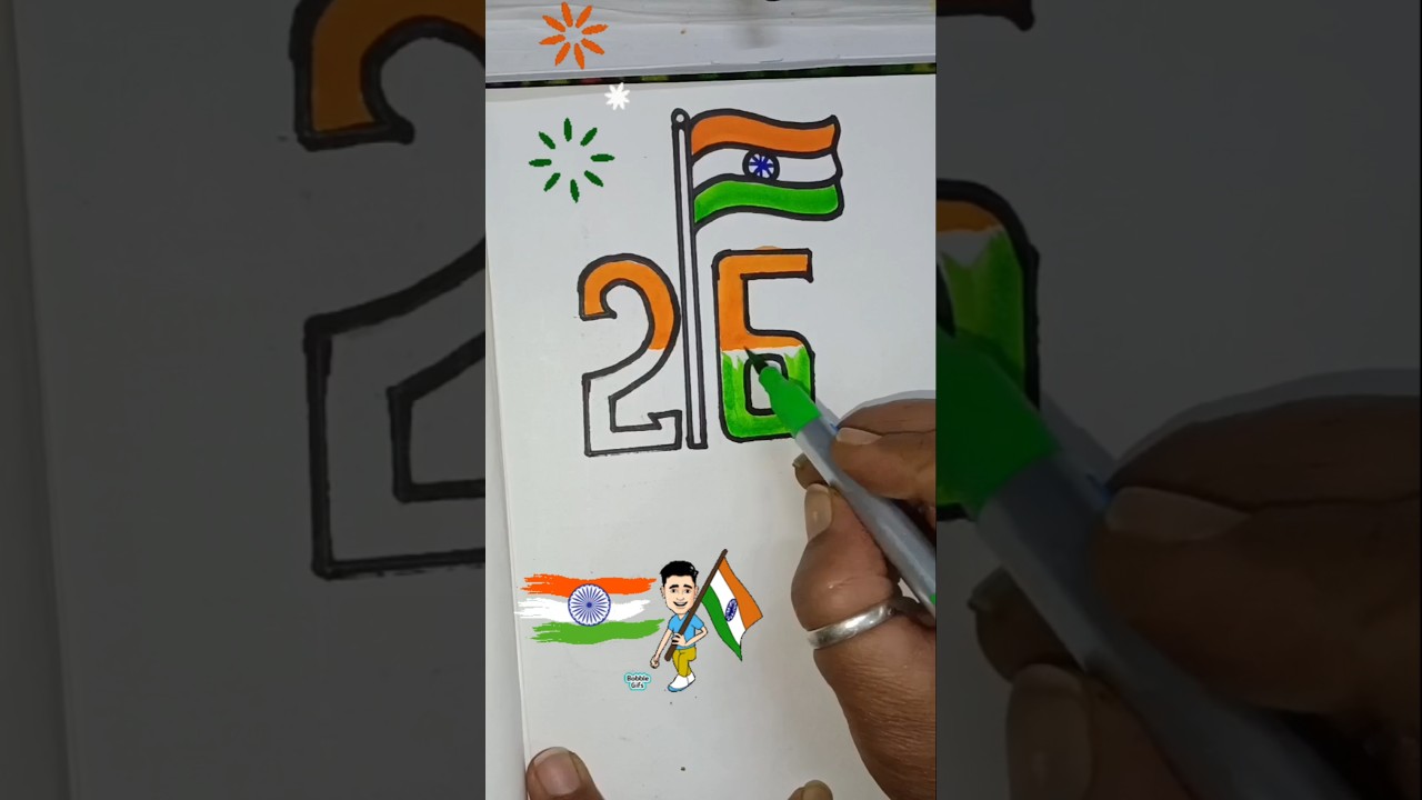 Indian flag 🇮🇳||Republic Day||Drawing||