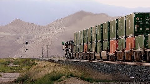 UNION PACIFIC diesels with double stack containers ready to take on Tehachapi Pass