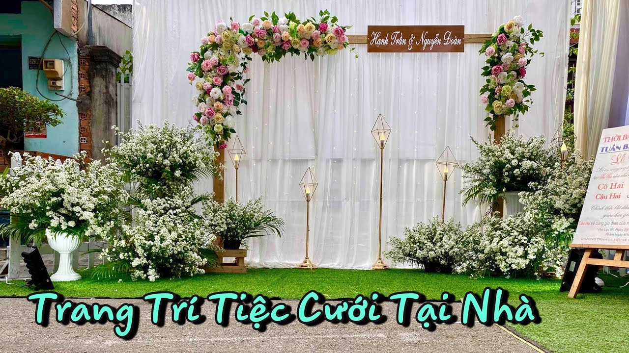 cách trang trí tiệc cưới tại nhà 2022 New 53 | P2 | Trang Trí Background Lối Đi Đám Cưới Tại Nhà | Wedding Party Decoration At Home