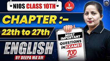 NIOS Class 10th English Most Important Questions with Solutions | Pass 100% | NO Fail