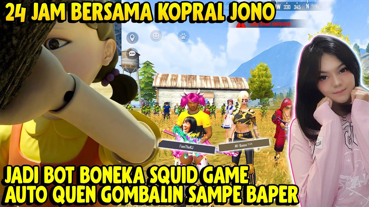 24 JAM KOPRAL JONO JADI BOT BONEKA SQUID GAME AUTO QUEN GOMBALIN SAMPE BAPER