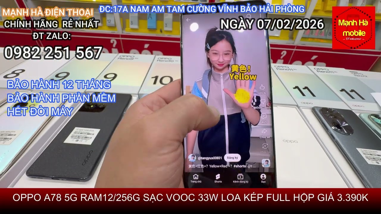 LÀNG NƯỚC ƠI TẾT RỒI GIÁ SỐC TỪ 2.750K RENO12 5G RNO11 5G RENO10 5G RENO9 5C KO CỌC FREESHIP BH12T