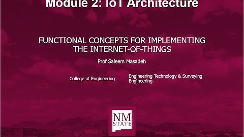 NMSU: Spring 2025  IoT Architecture   Part 2