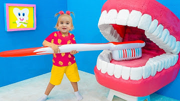 Alice and Mom learn and play morning routine