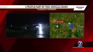 5 people seriously hurt in two-vehicle crash