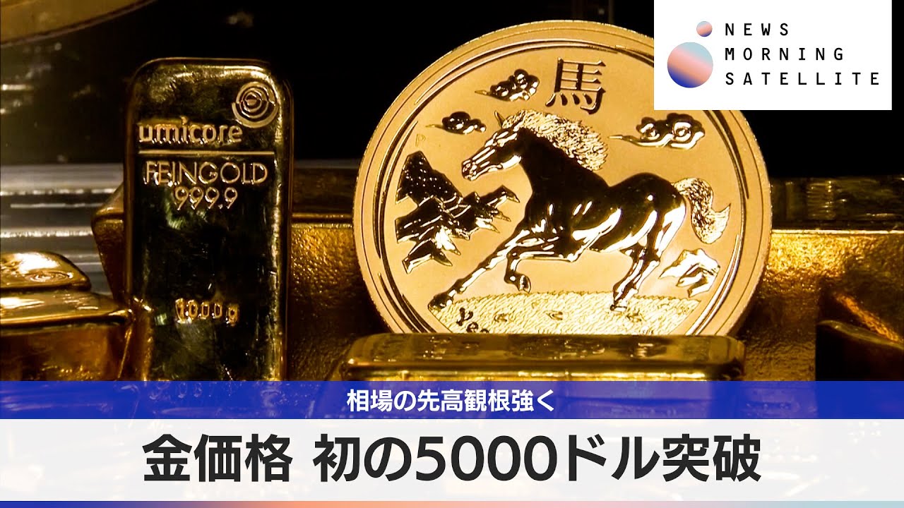 金価格 初の5000ドル突破　相場の先高観根強く【モーサテ】