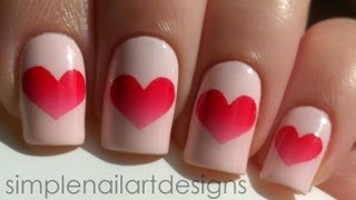 nails designs heart hearts diy nail valentines step simple easy tutorial manicure pink valentine paint instructions gradient tape acrylic short