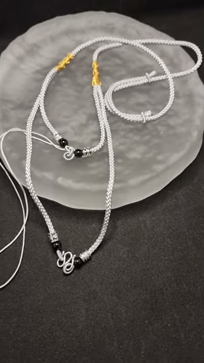 Kalung Tali Liontin Rajut Silver Hook Bandol Flexible 50-80cm 3mm F156