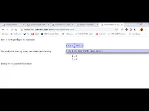 JAWS with MathJax, 2.7.5 demonstration 11/8/2018 8:46:22 AM