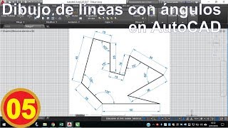 Autocad. Dibujo de líneas diagonales con ángulos  DESDE CERO. Video 05